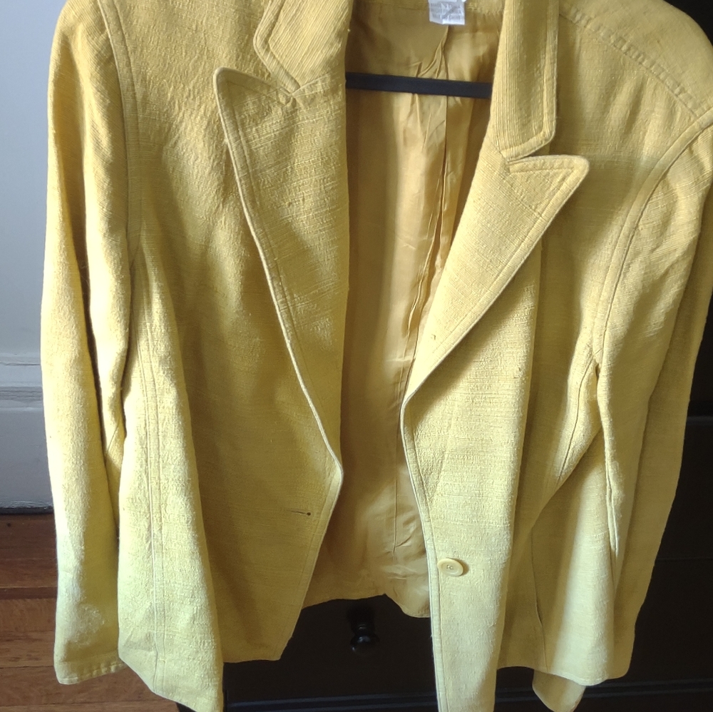 Vintage Goldenrod 100% Silk Blazer Size 12